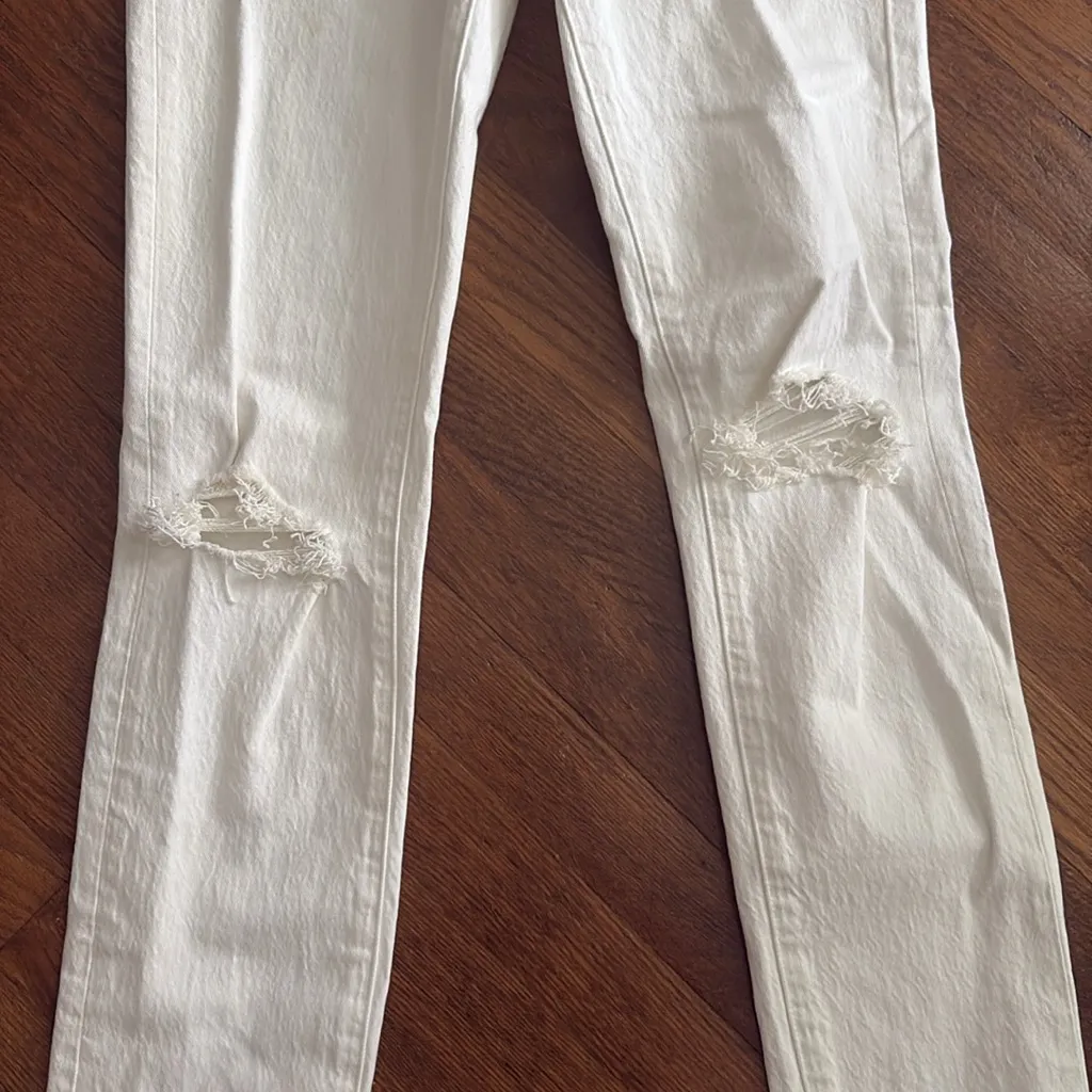 ROLLA'S White High Rise Slim Dusters Size 24 - Image 4
