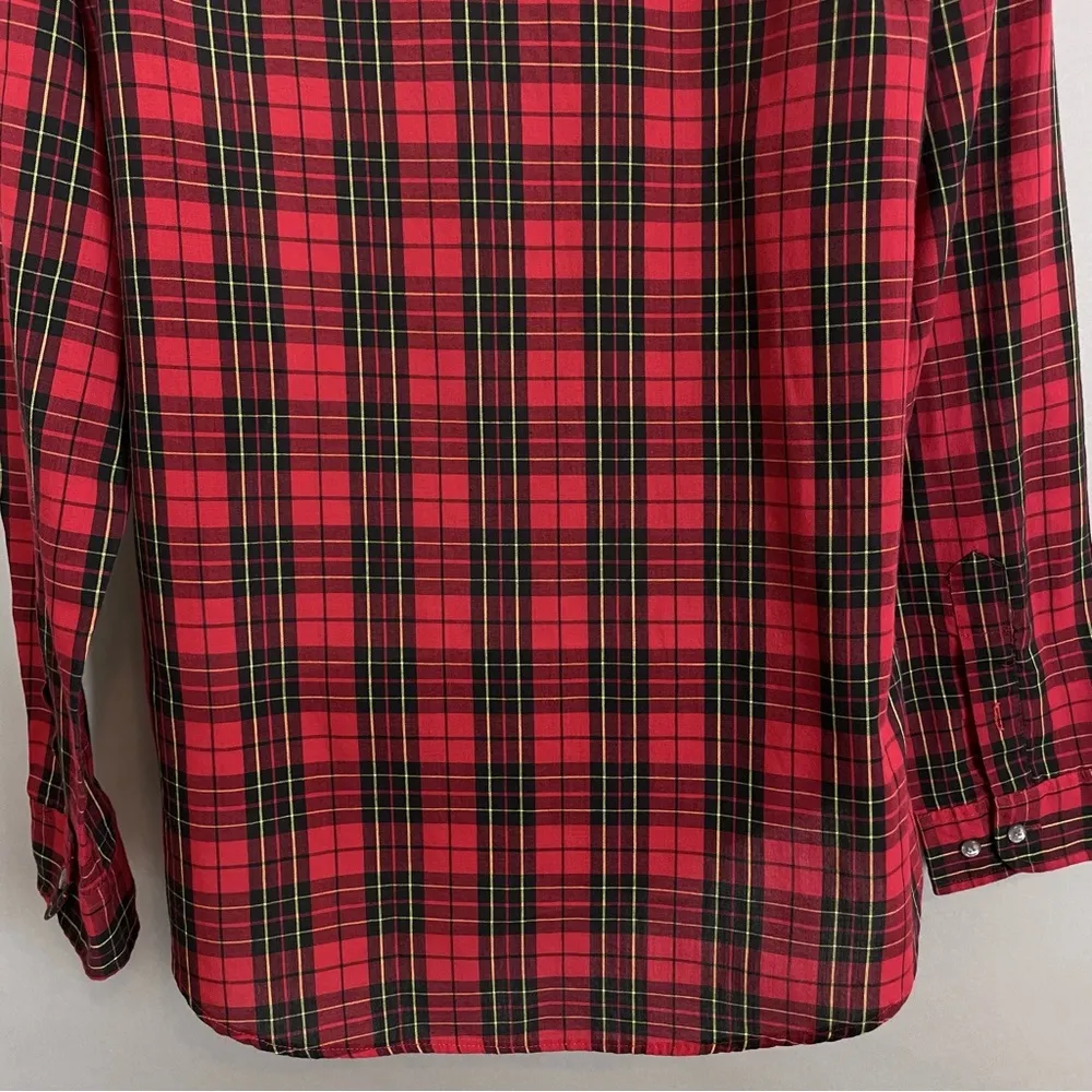 Vintage Nordstrom Button-Up Shirt Women Plaid Long Sleeve Red Collar Tomboy Work - Image 10
