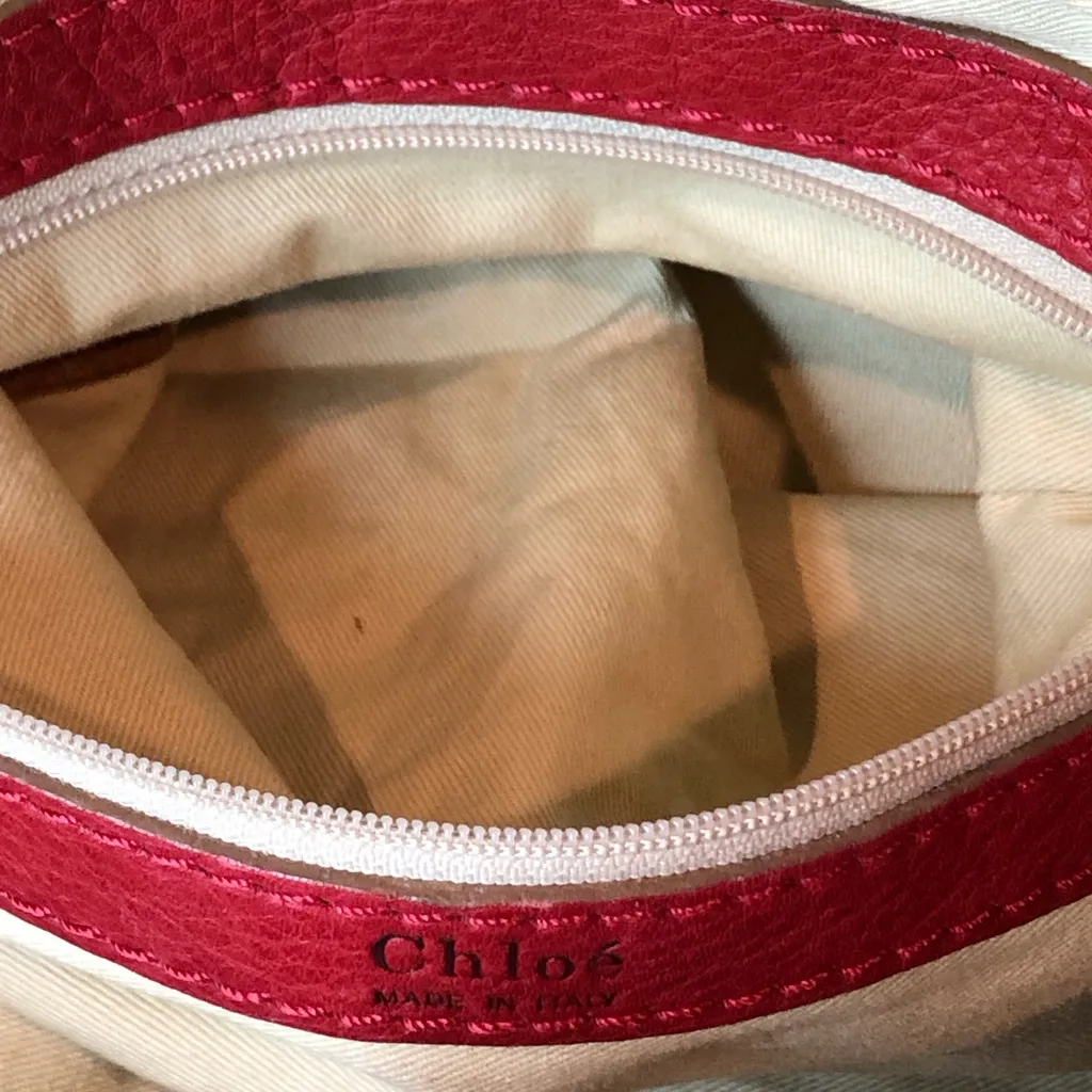 CHLOE Paddington Lock and Key Small Red Leather Padlock Bag With Dust Bag - Image 15