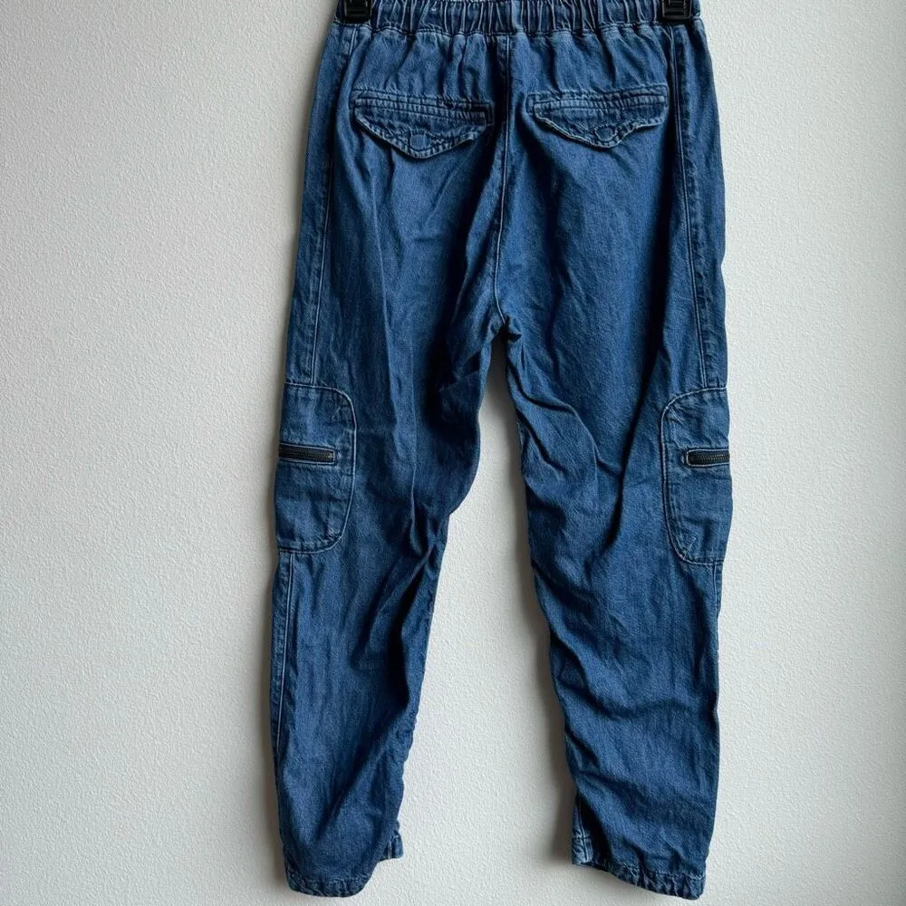 Pilcro Anthropologie  Cottage Utility Cargo Drawstring Jeans Size Small Relaxed - Image 8