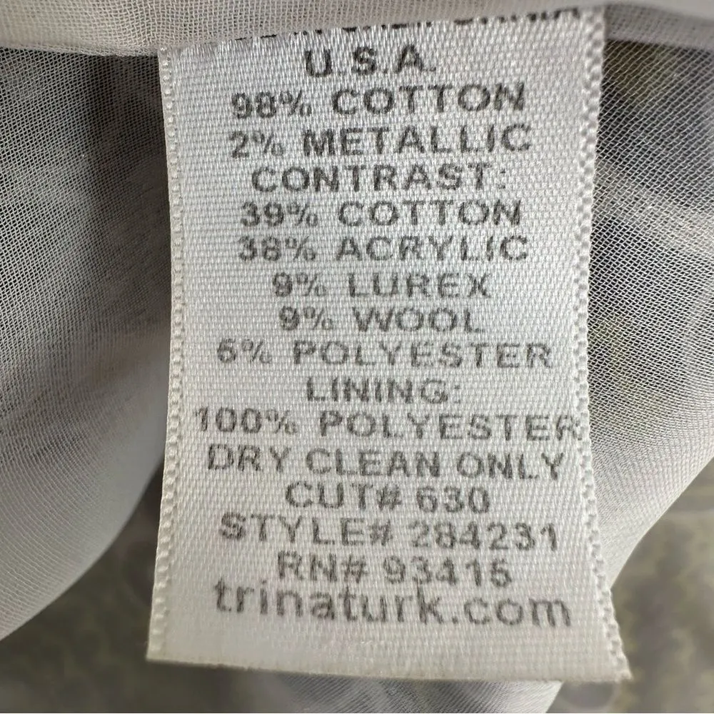 Trina Turk Shimmer Metallic Sleeveless Dress Blue Green Women’s 10 - Image 5