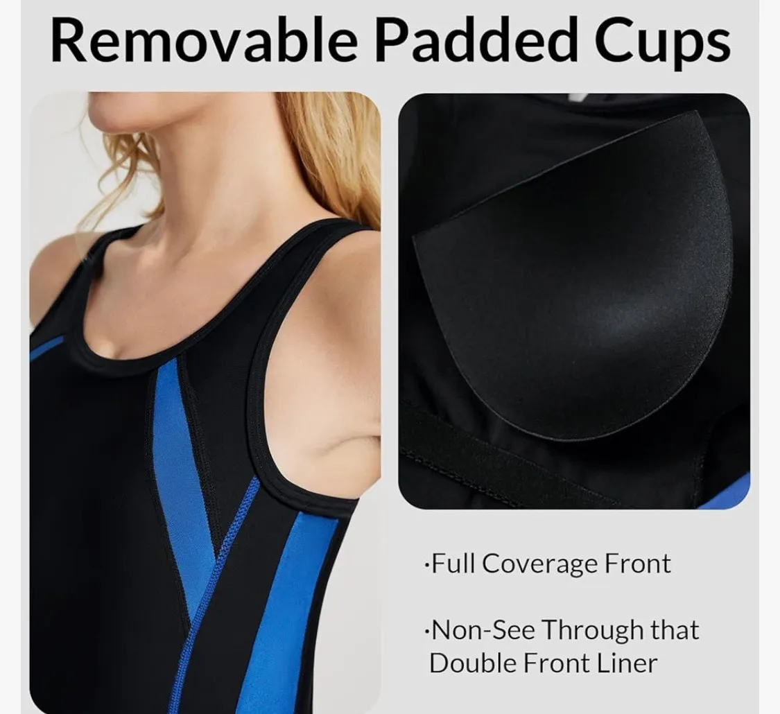 Women's Racerback Athletic One Piece Modest Bathing Suit - Image 3