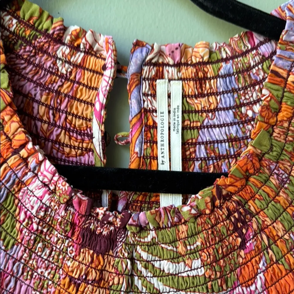 Anthropologie  Multicolor Smocked Top - Image 2