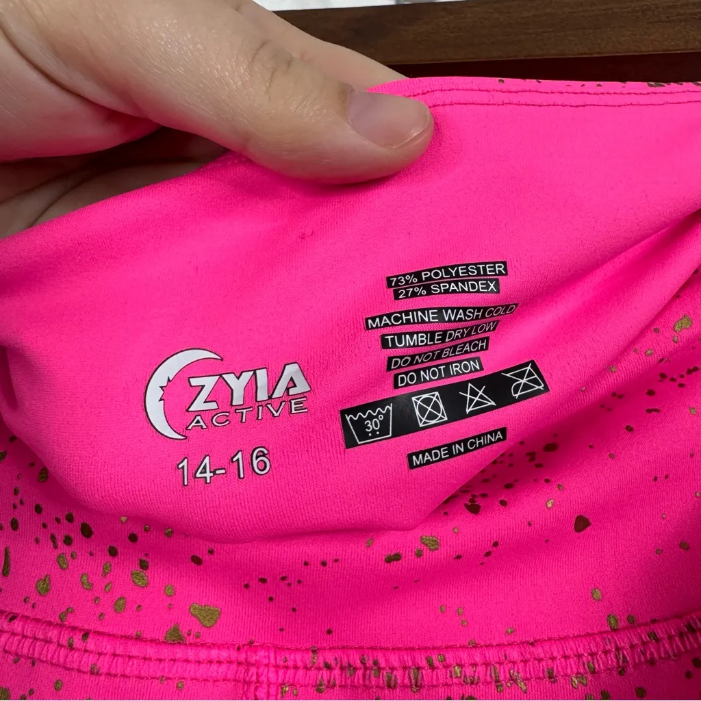 Zyia Active Hot Pink Stay Gold‎ Light N Tight Leggings Size 14 - Image 4