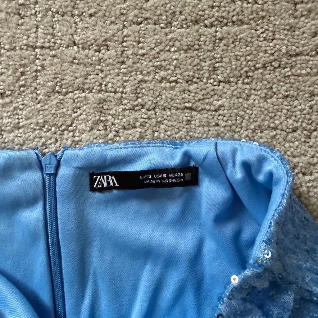 Zara Sequin Blue Maxi Skirt - Image 5