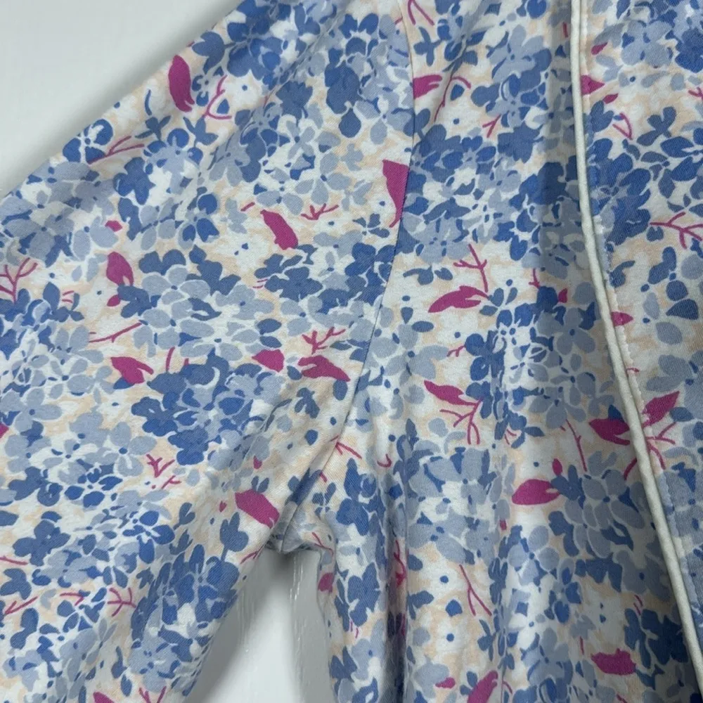 Lauren Ralph Lauren White Floral Pink Blue Bath Robe Size Med EUC #VEG-0249 - Image 3