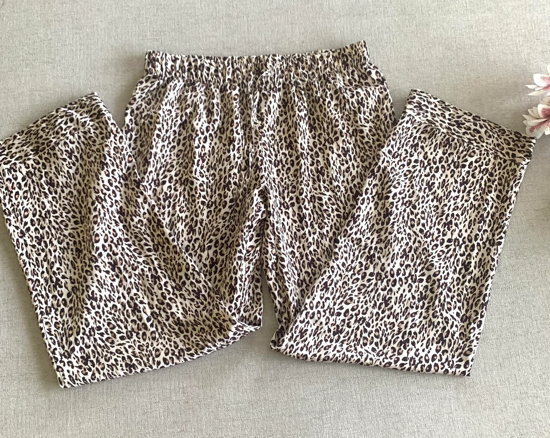 Apt. 9 Satin Leopard Print pajama set oversized button Down   - Image 3