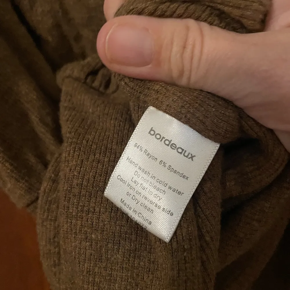 ANTHROPOLOGIE Y2K Bordeaux Ribbed Kimono Tee Jersey Top M - Image 6