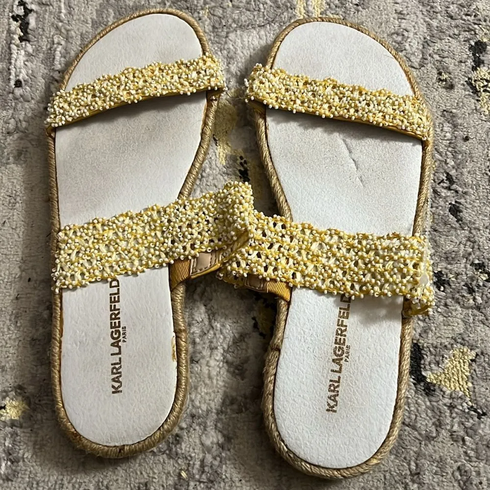 Karl Lagerfeld beaded stretch straps size 9 - Image 2