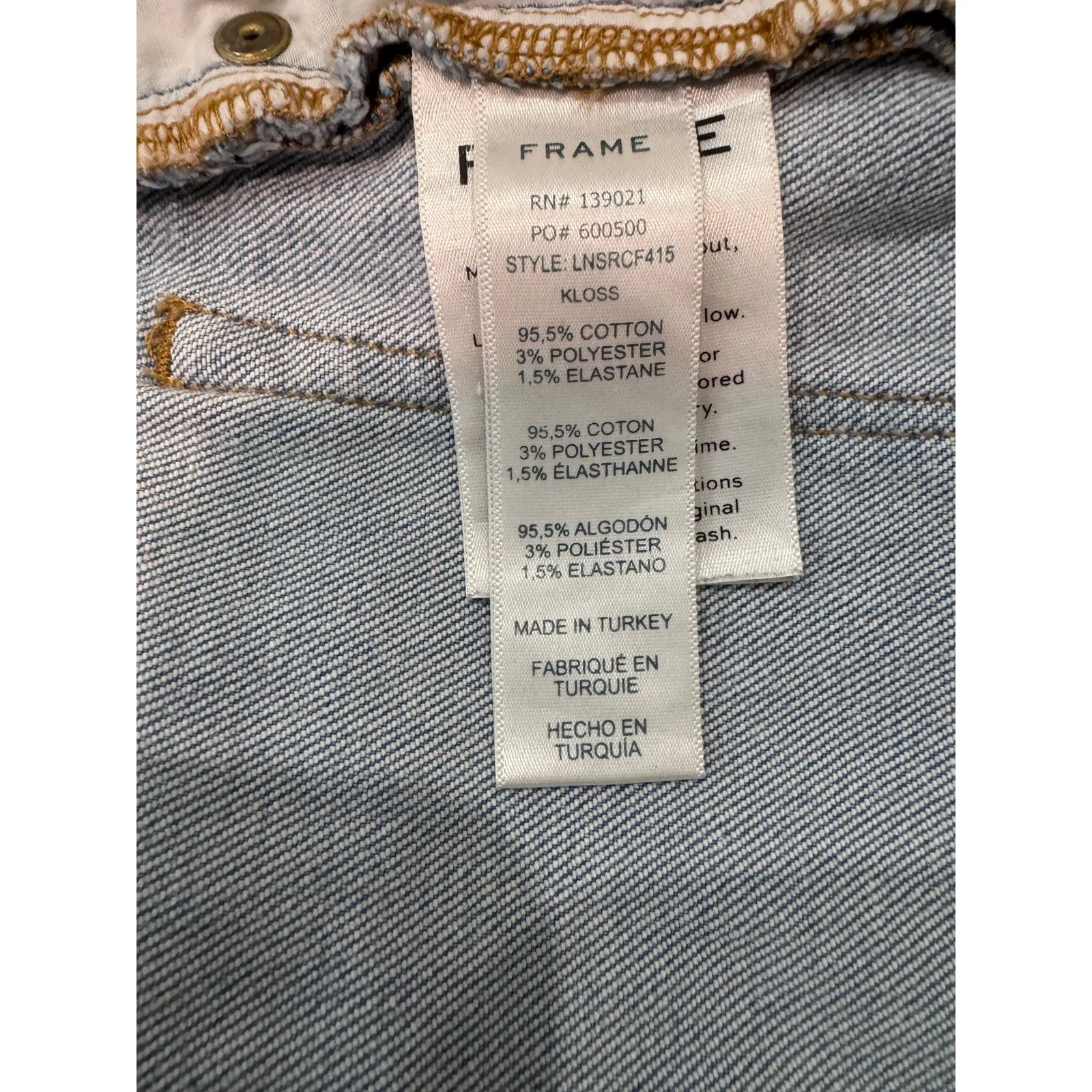 FRAME Le Nouveau Straight Distressed Denim Shorts Size 30 Raw Hem - Image 5