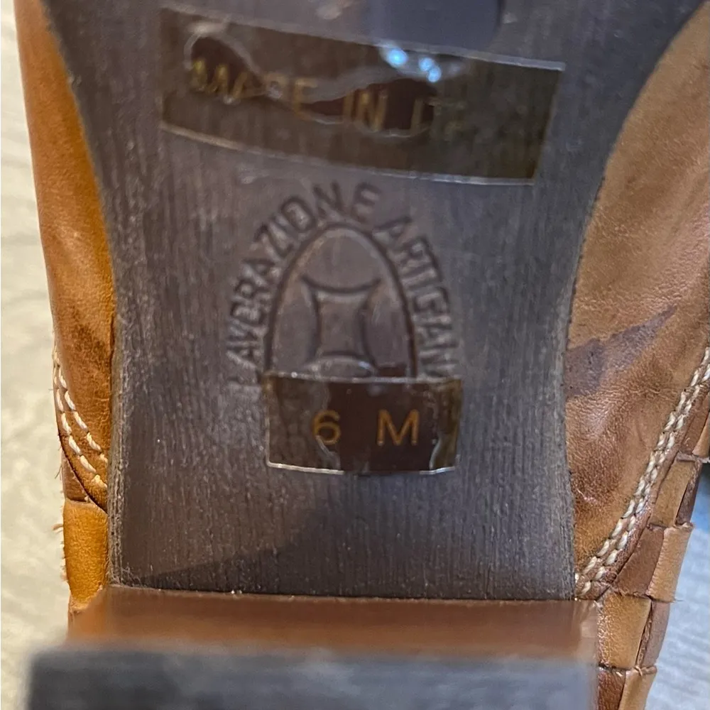 Sesto Meucci Leather Braided Heeled Western Mules - Image 12