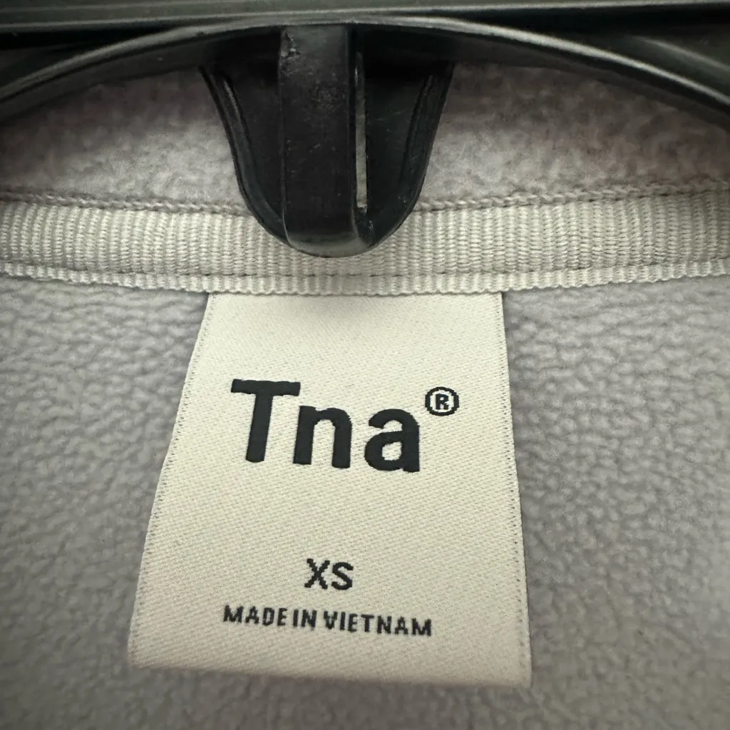 Aritzia TNA Lena Polar Half Zip Fleece Sweatshirt Size XS Light Blue Cropped - Image 4