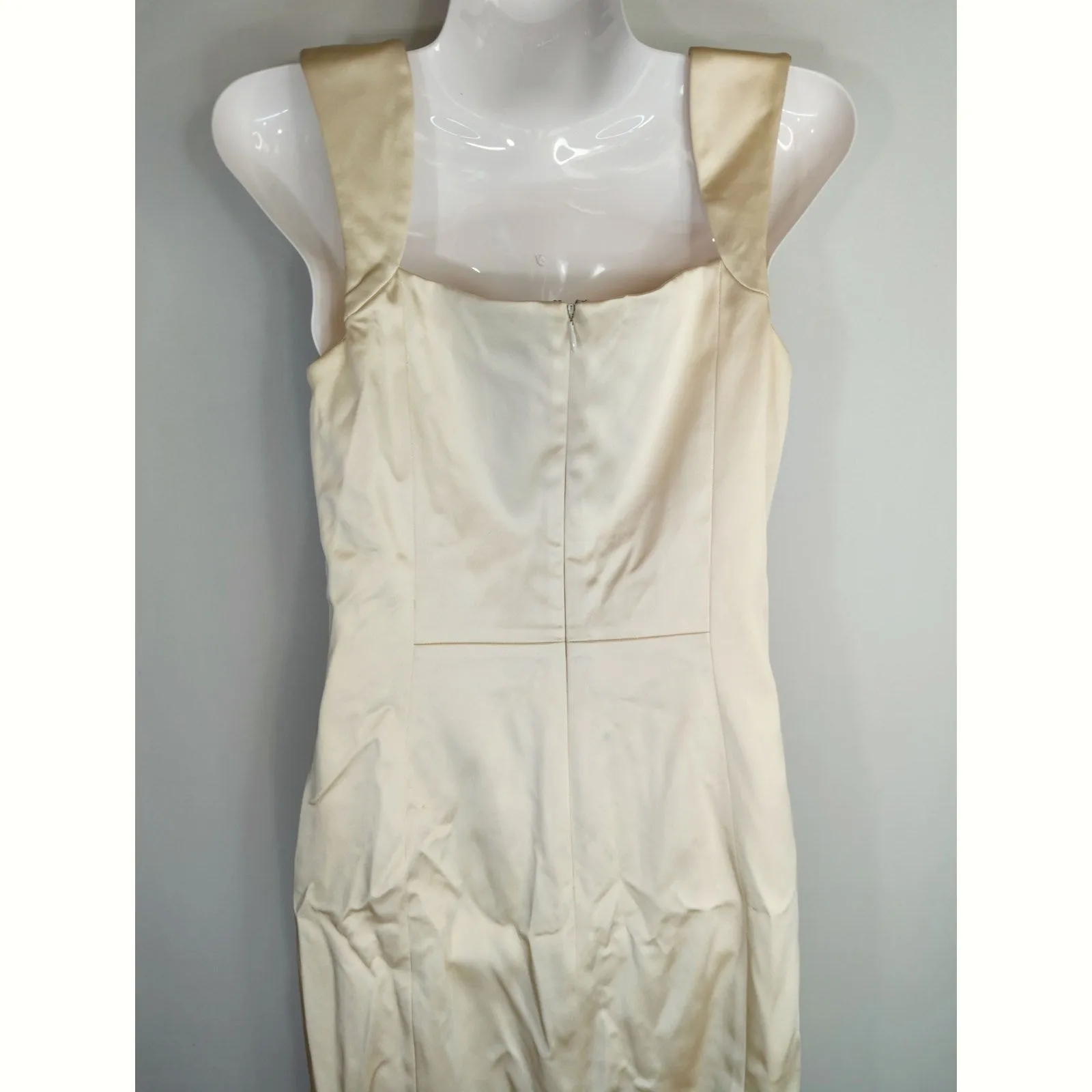 Jax Cream Satin Midi Cocktail Dress‎ Women's Size 4 Party Elegant Formal - Image 5