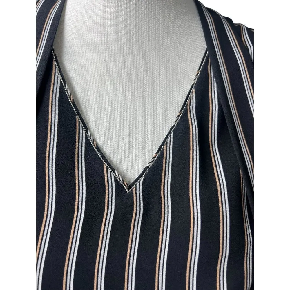 WHITE HOUSE BLACK MARKET Striped Bow Neck Tank Top Size 0 - Image 5