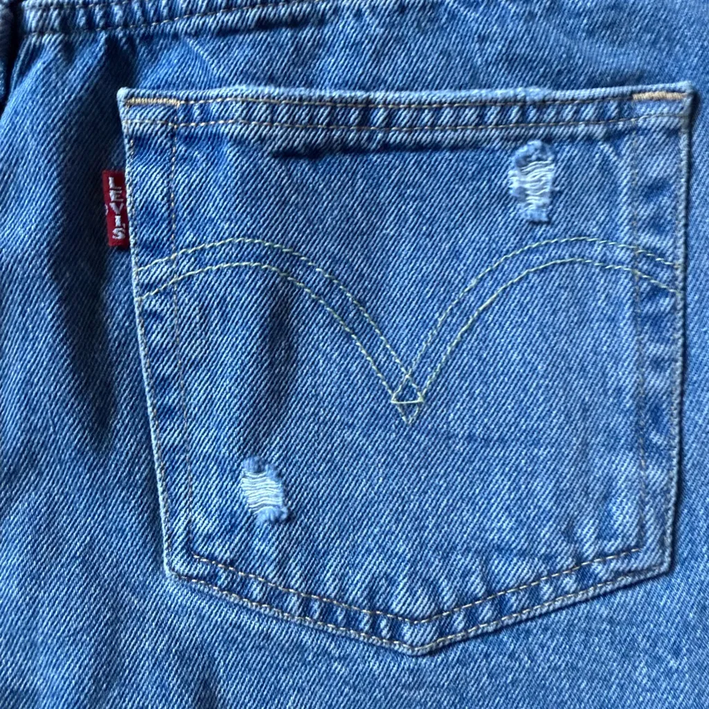 Levi's Distressed Blue Jean Shorts - Image 6