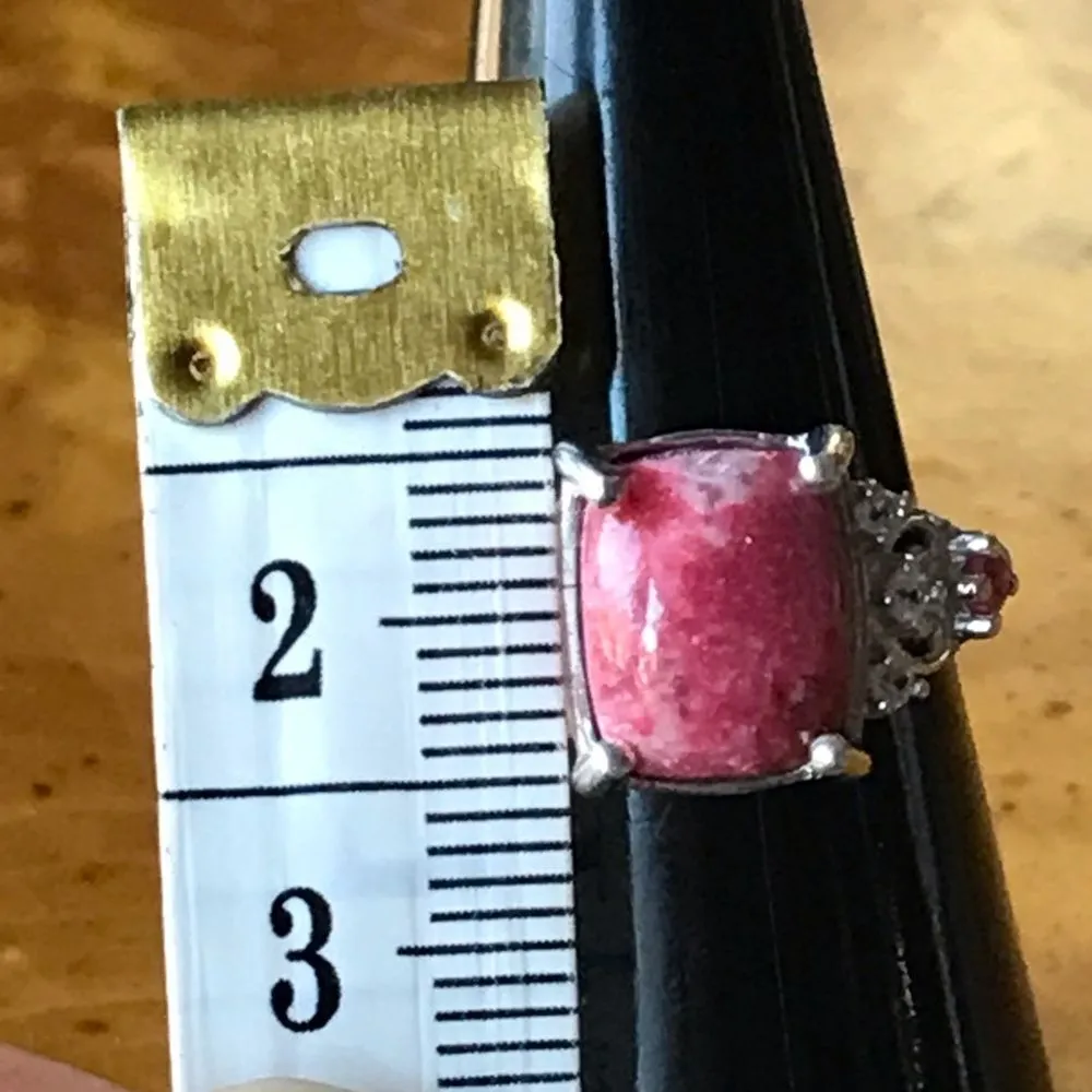 Norwegian Thulite Sterling Silver Ring Size 7 Pink - Image 4