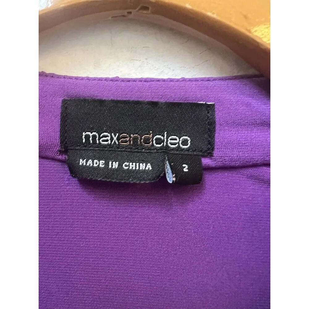 MAX AND CLEO SOLID PURPLE DRESS SIZE 2 (L6) - Image 2