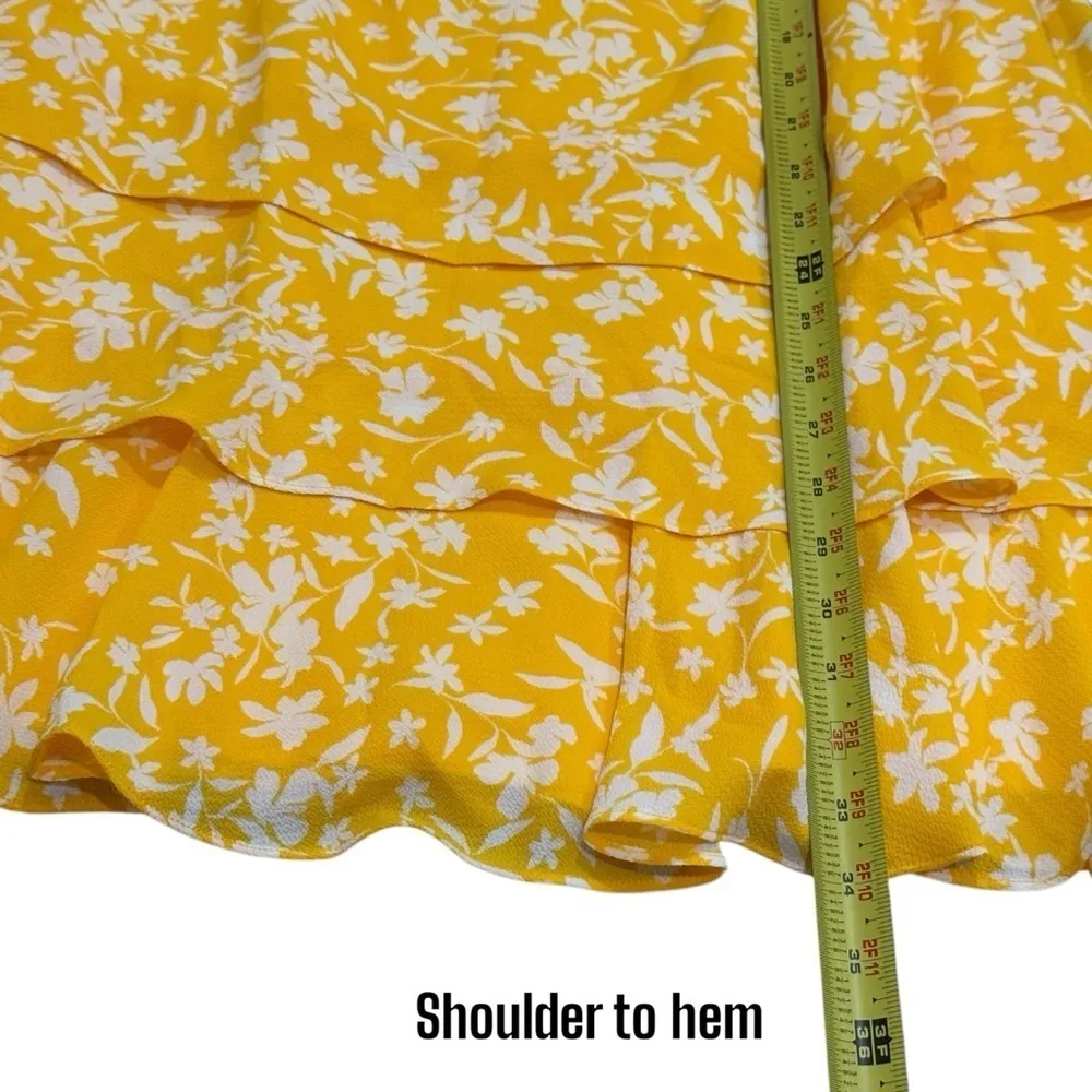 NEW Lauren Ralph Lauren Yellow and White Floral Crepe Shift Dress Size 10P - Image 12