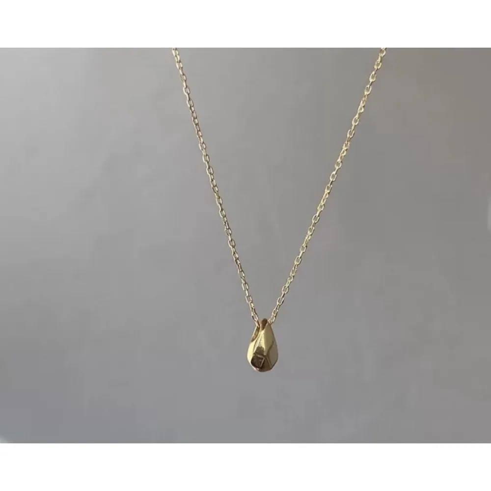 NEW Teardrop‎ Pendant Necklace Gold Plated Sterling Silver Minimalist Jewelry - Image 12