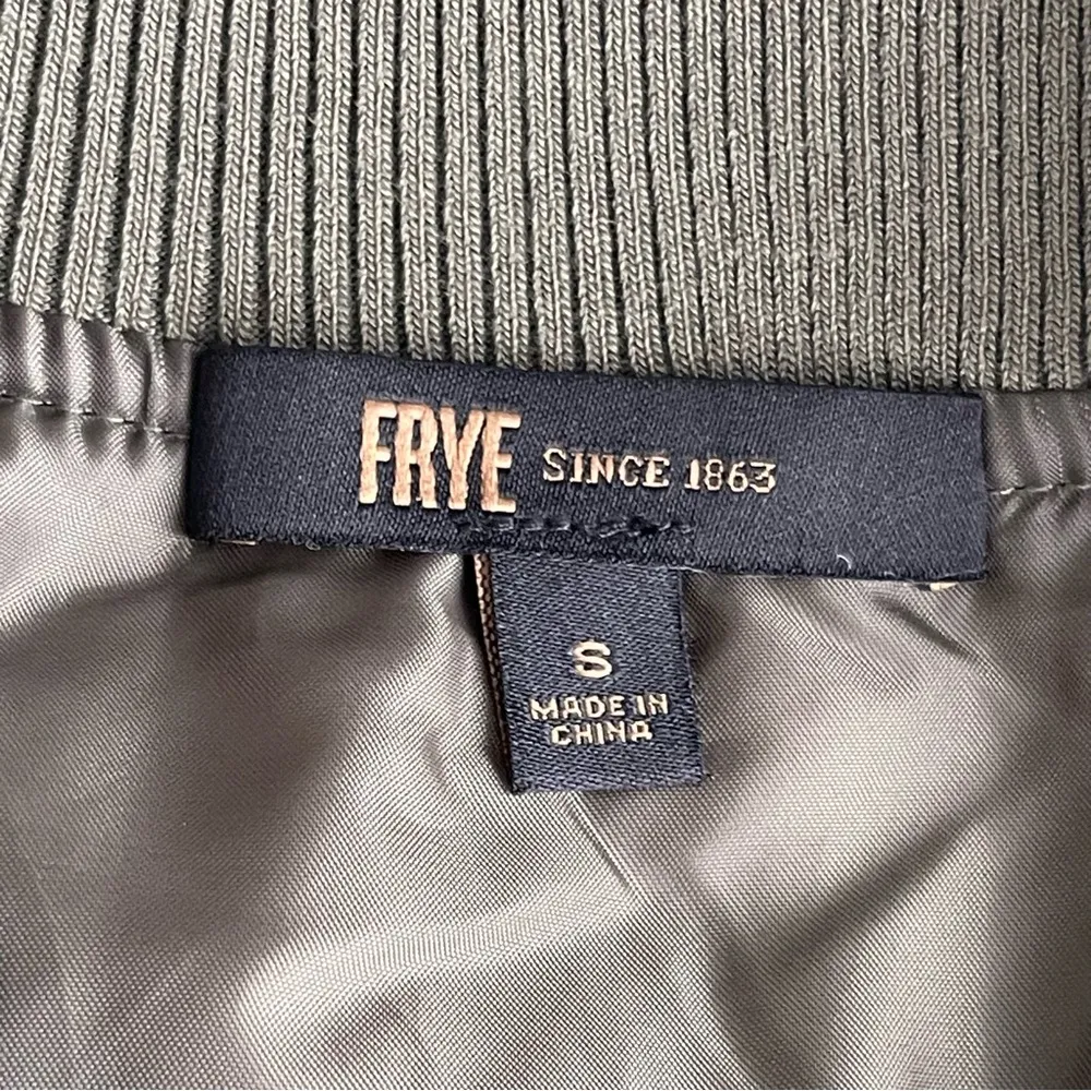 Frye Green Olive Quilted Bomber Jacket Women’s Size S Relaxed Fit Casual Zip Up - Image 9