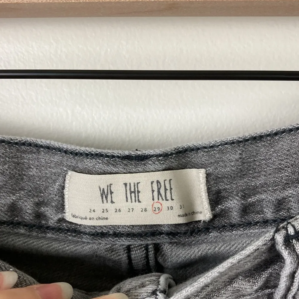 We The Free Loving Good Vibrations Distressed Jean Shorts Women’s Size 29 Grey - Image 5