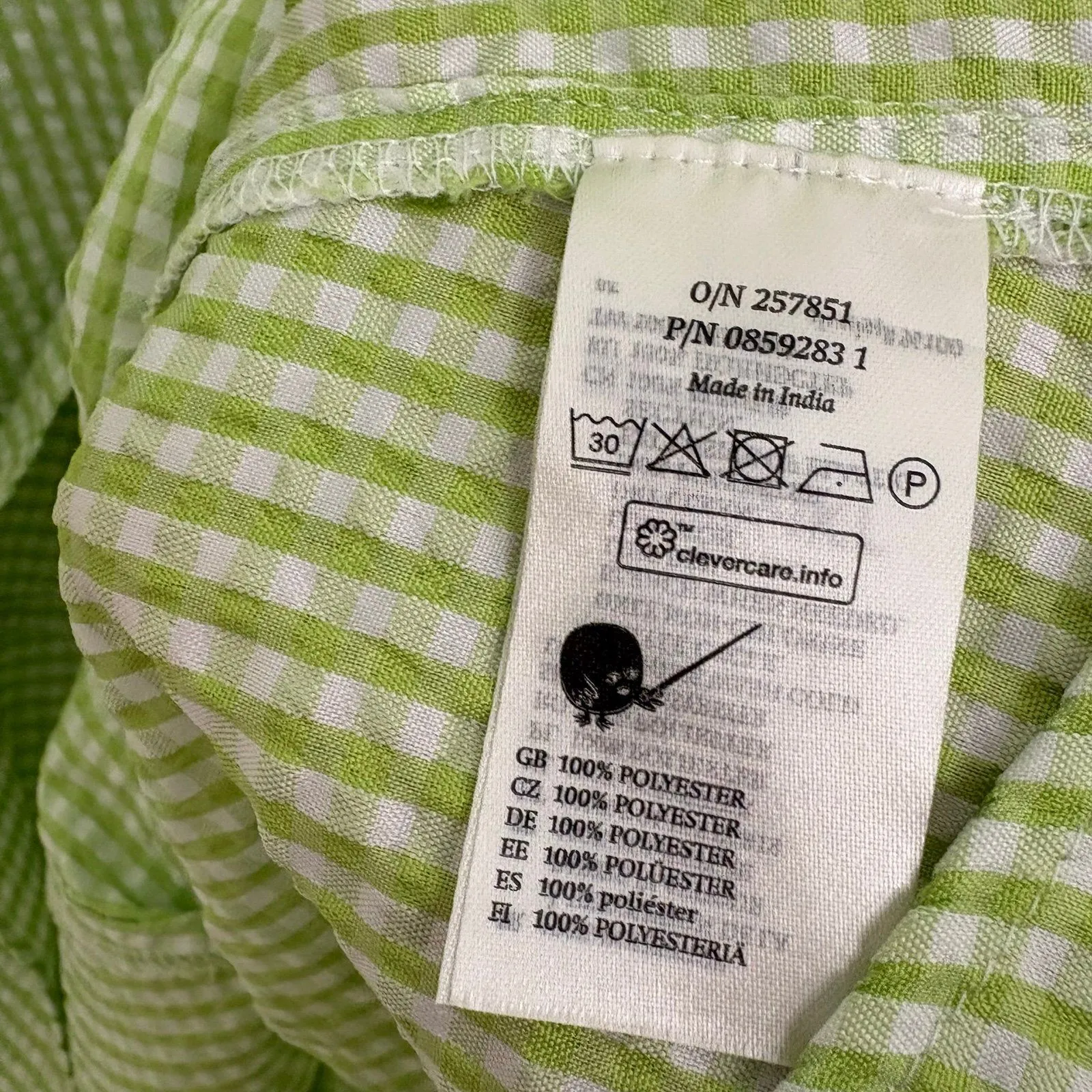 Monki Green And White Gingham Plaid Seersucker Midi Dress Size‎ XS - Image 8