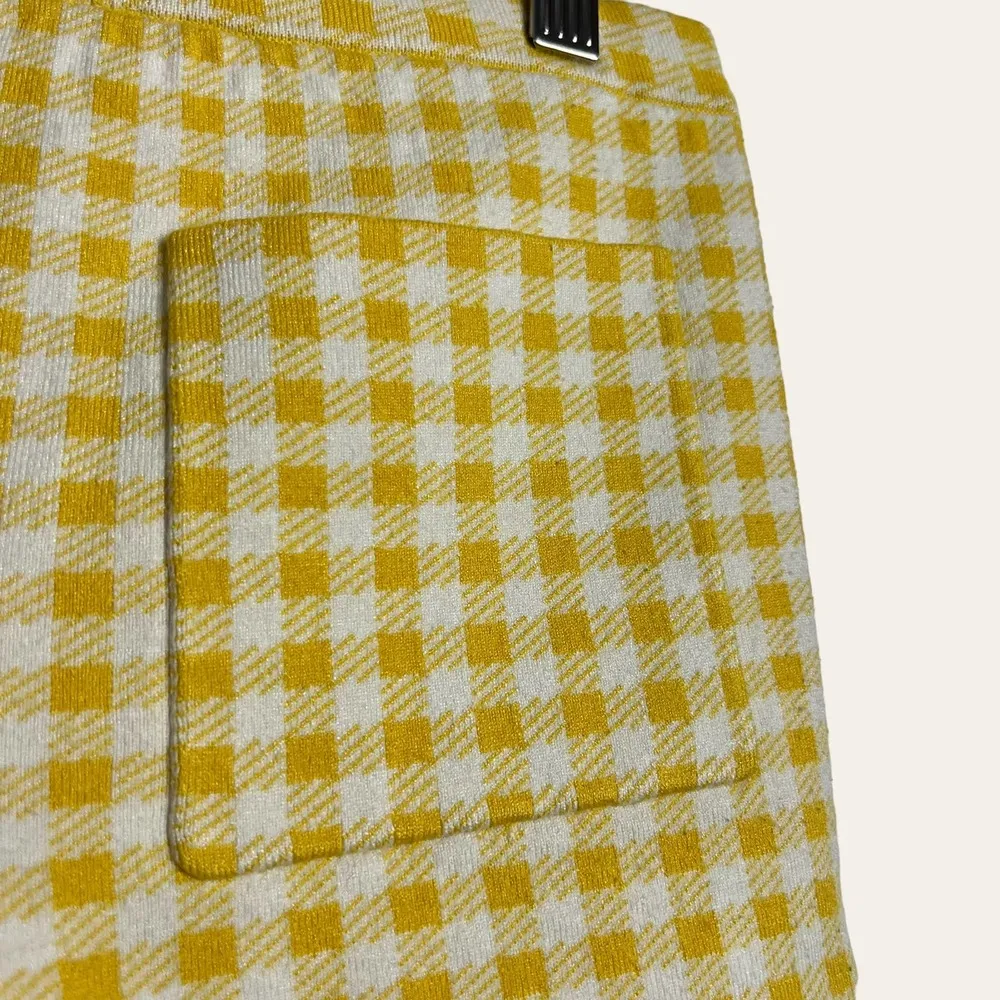 Opening Ceremony Knits Yellow White Check Gingham 2 Piece Shorts Top Set Size XS - Image 6