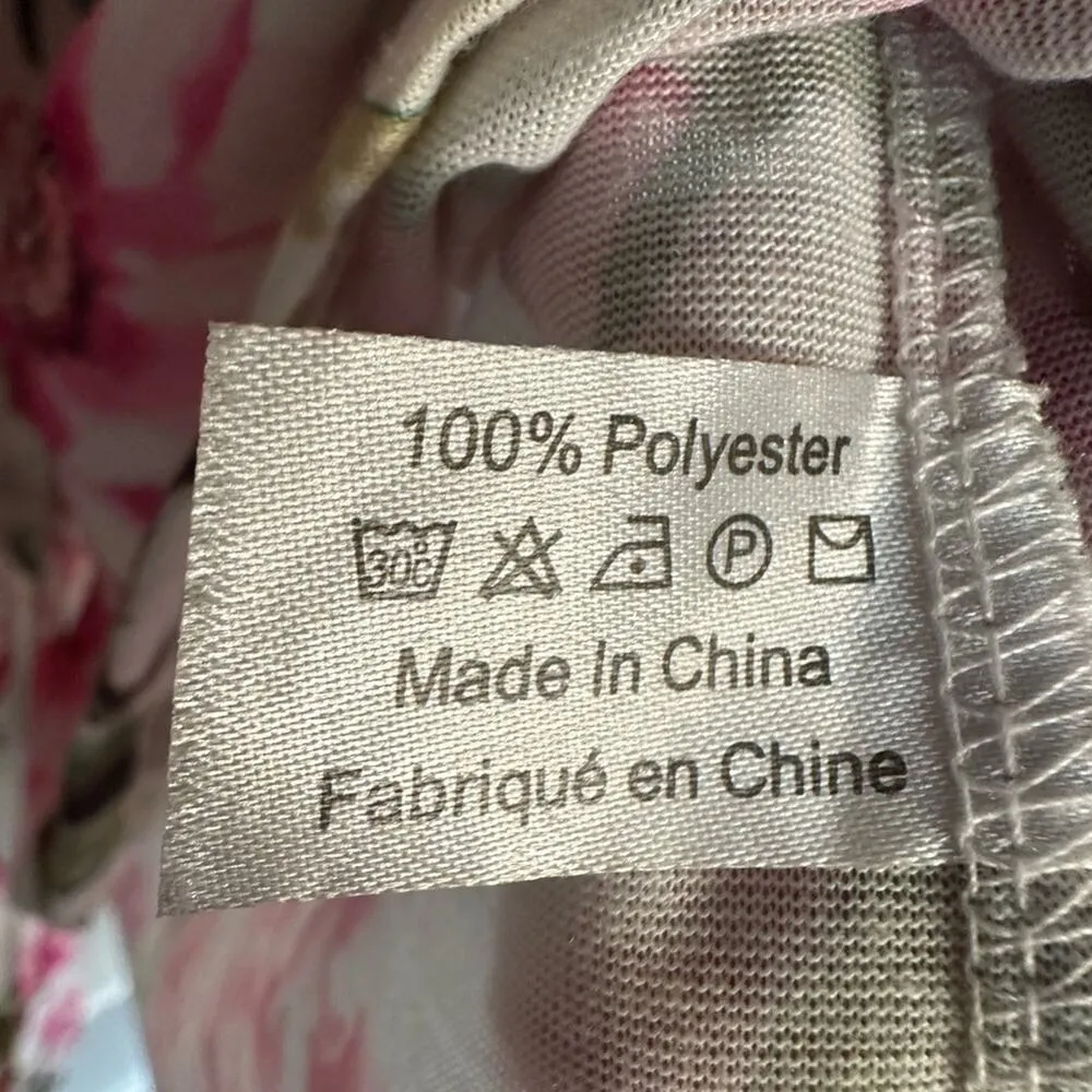 Show me your Mumu Pink Green Floral Short Robe Cottage Feminine Girly Belted - Image 9