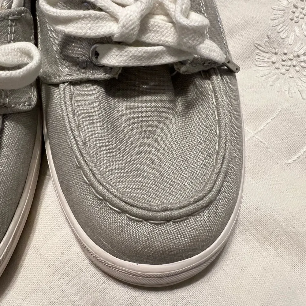 Keds Slip On Canvas Shoes Loafer Boat Shoe Woman’s Size 8 Gray Silver Casual - Image 8