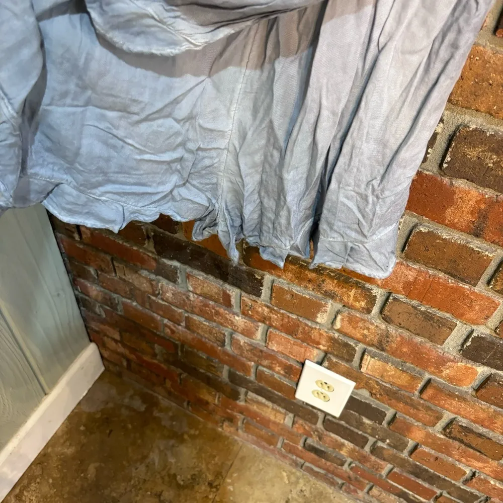 American Eagle womens chambray crossover front ruffle skort romper blue large - Image 5