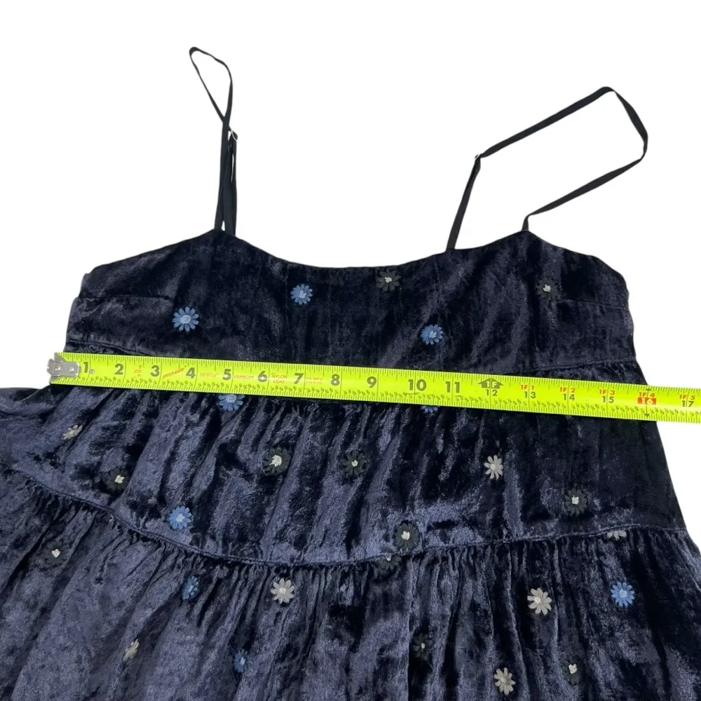 UO Kimchi Blue Alice Embroidered Velvet Mini Babydoll Dress - Image 9