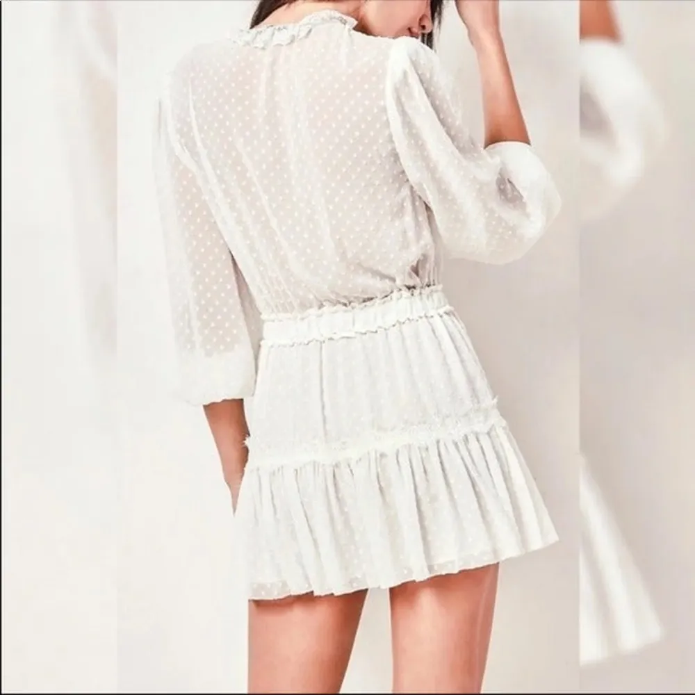 Loveshackfancy swiss dot lace detailing mini dress - Image 3