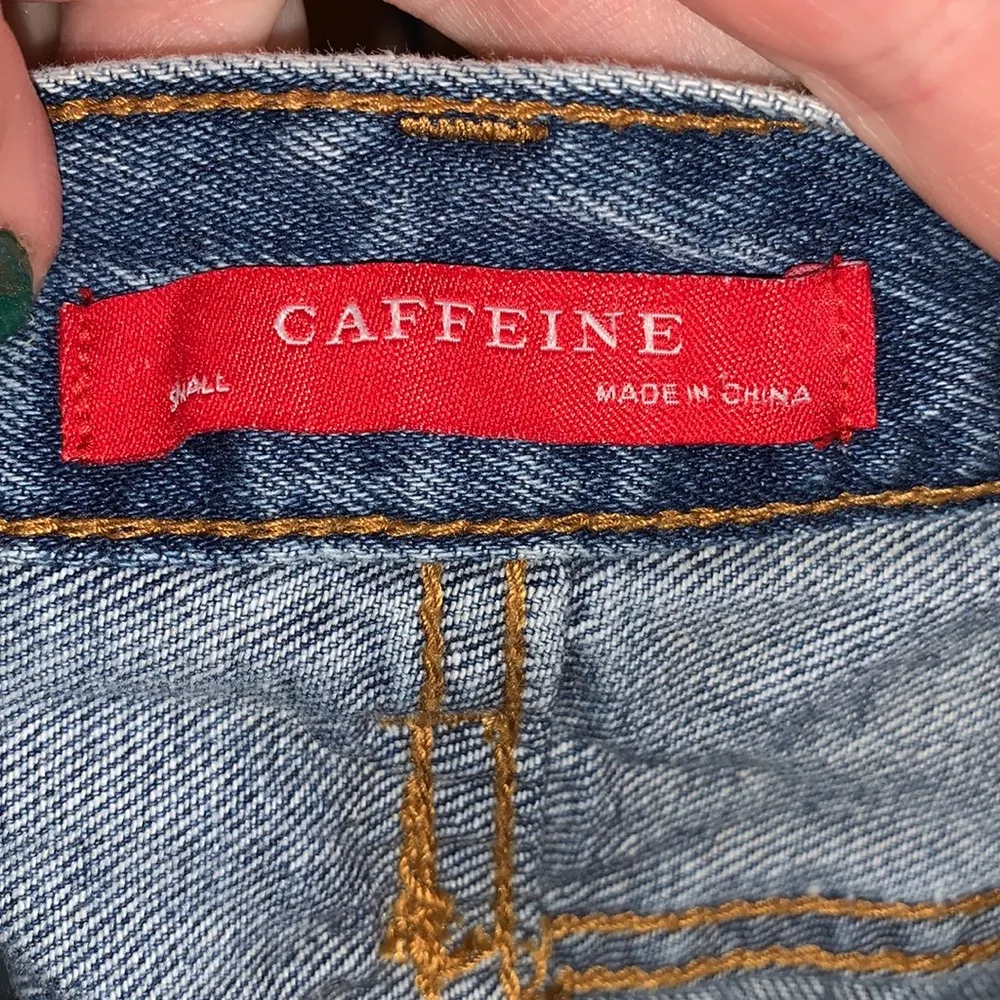 Caffeine blue distressed high rise short shorts - Image 4