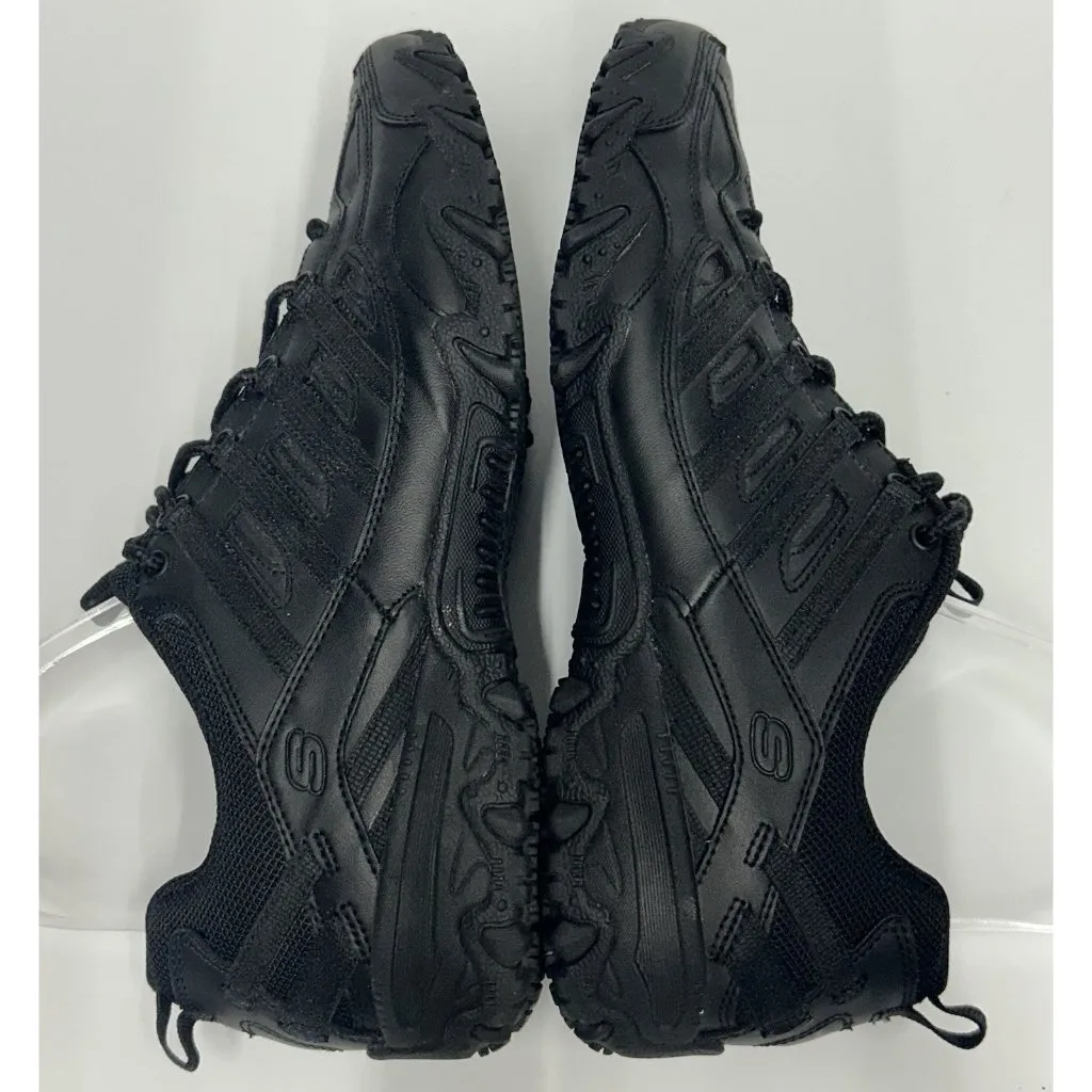 Skechers Work Shoes Womens 11 Black SR Slip Resistant Compulsions LaceUp Leather - Image 5