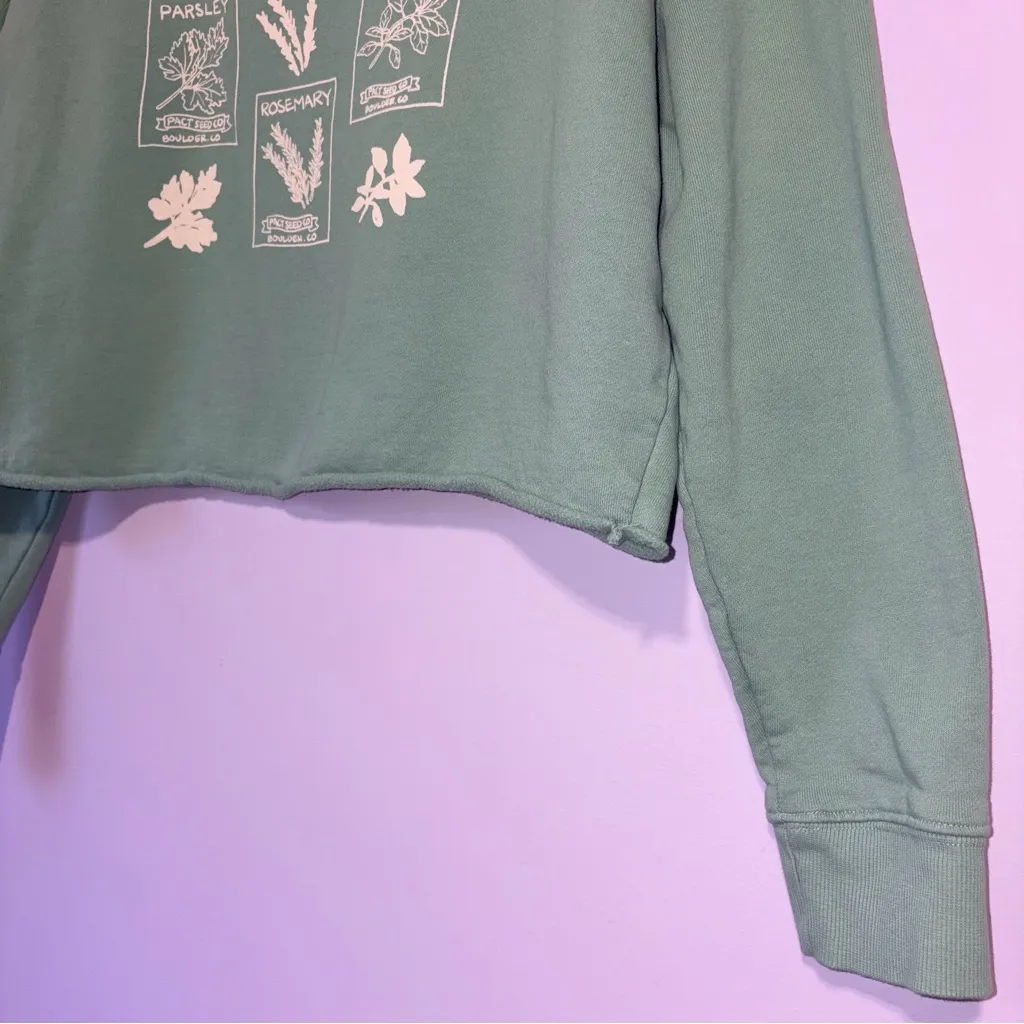 Pact Organic Cotton Graphic Sweatshirt Cropped Women L Casual Lounge Athleisure - Image 3