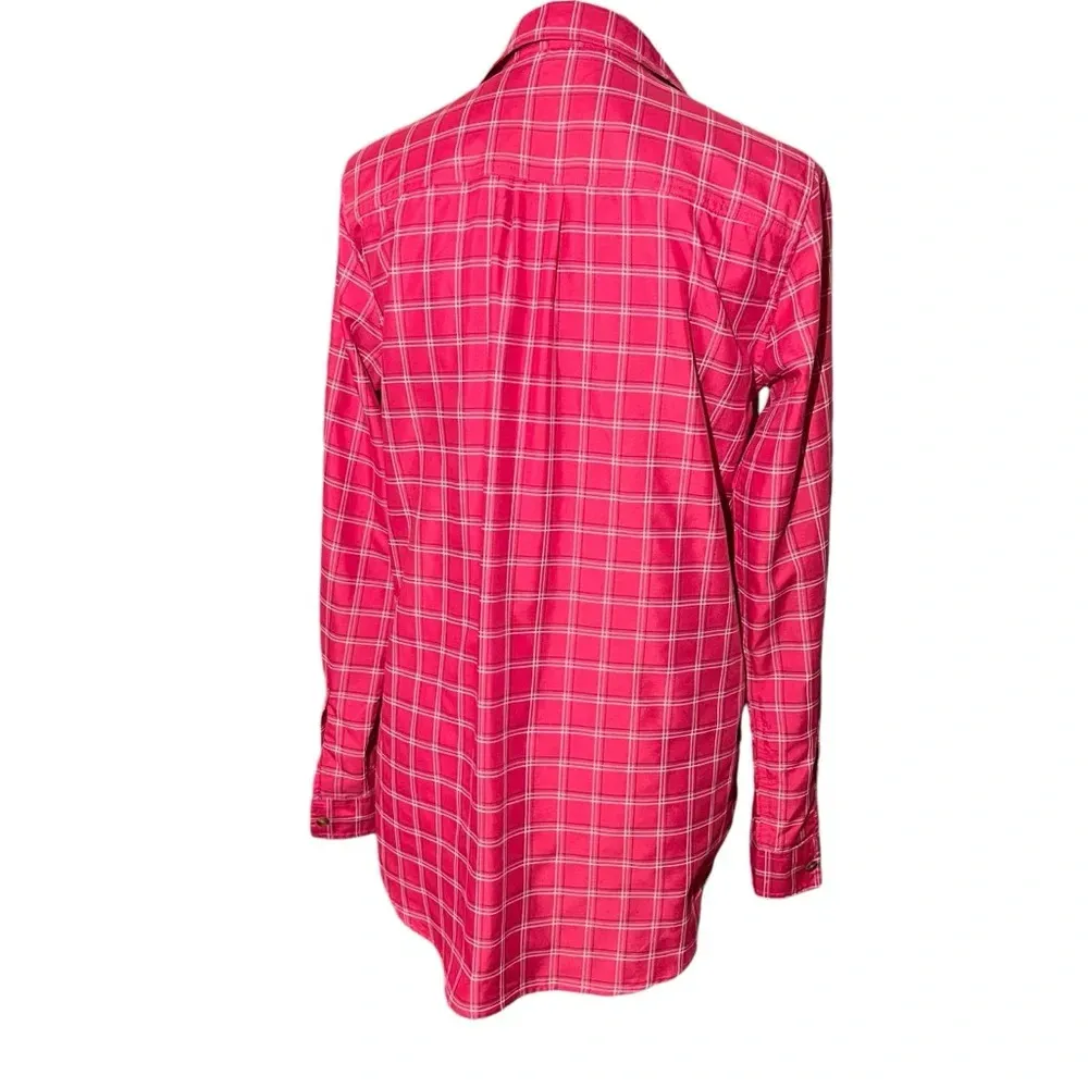 Eddie bauer classic fit pink plaid collared button up women’s medium - Image 6