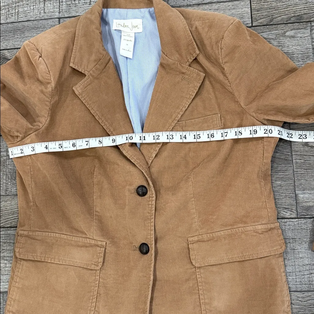 LONDONJEAN Fully Lined Tan Blazer/Jacket for Women Size 14 - Image 4