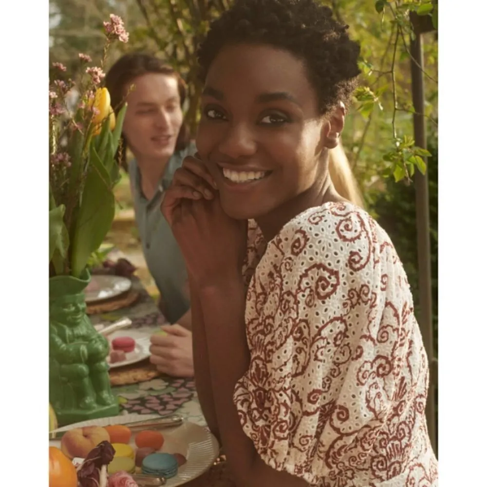 💕TED BAKER💕 Elizaaa Broderie Mini Dress With Puff Sleeves Print 8-10 US NWT - Image 8