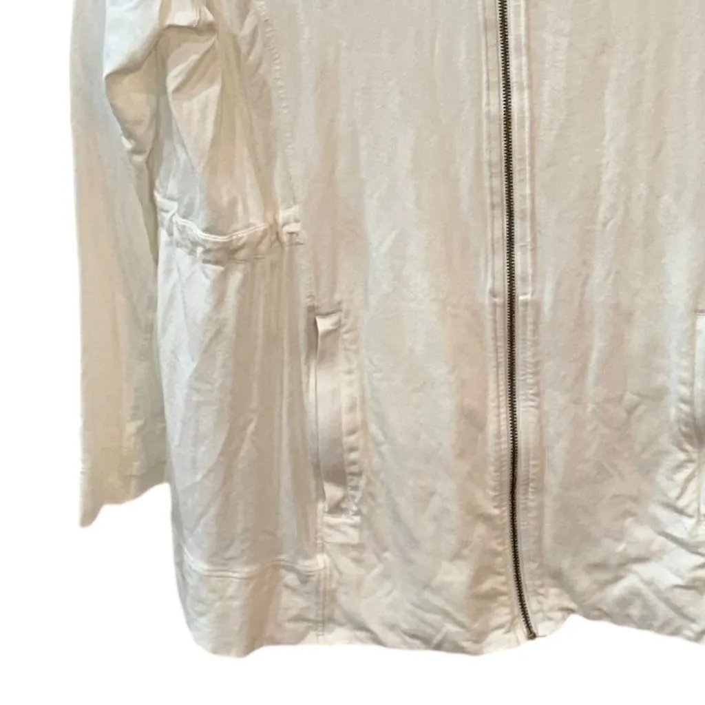Coolibar Full Zip Sun Protection Jacket White XL UPF 50+‎ Mock Neck Pockets - Image 3