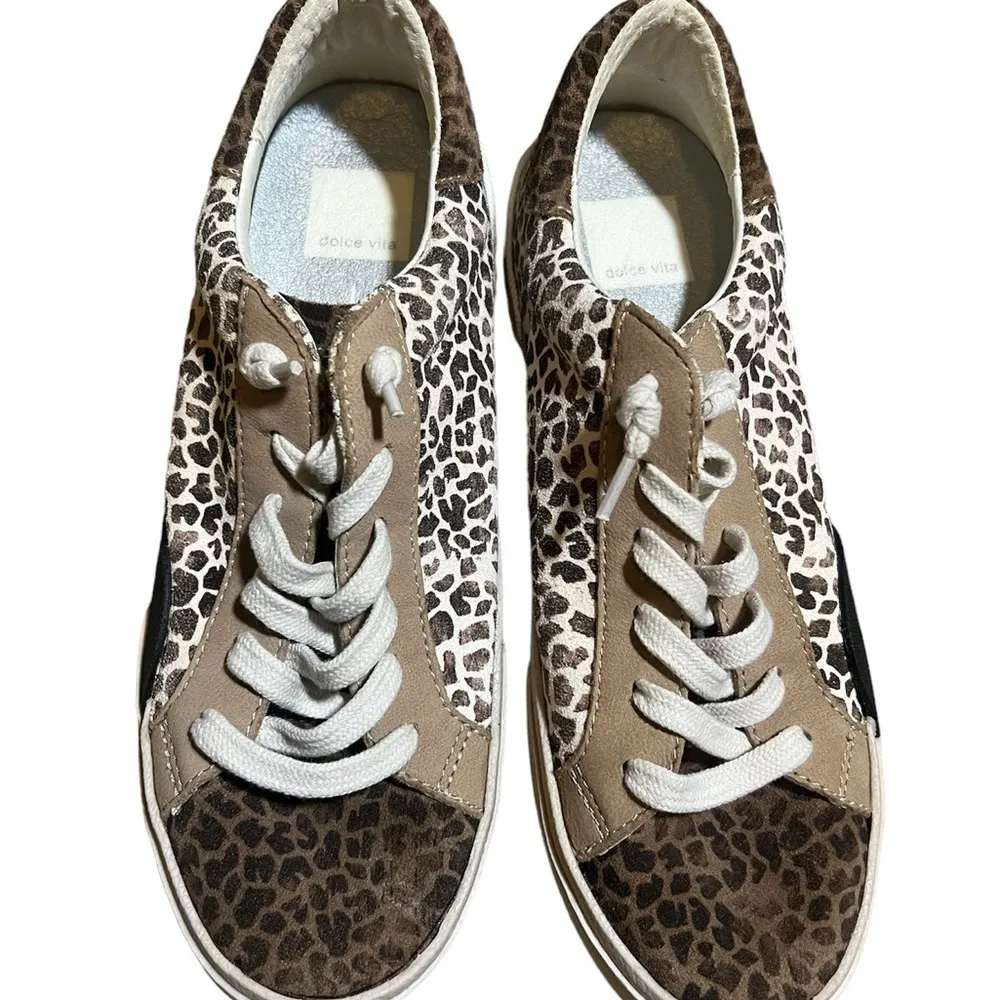 dolce vita zina sneakers Animal Print Size 6 Black - Image 6