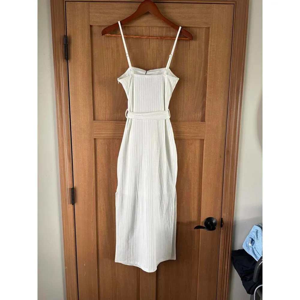 NWT Hello Molly Ways I Loved You Knit Midi Dress White Ribbed Women’s size 4​ - Image 7