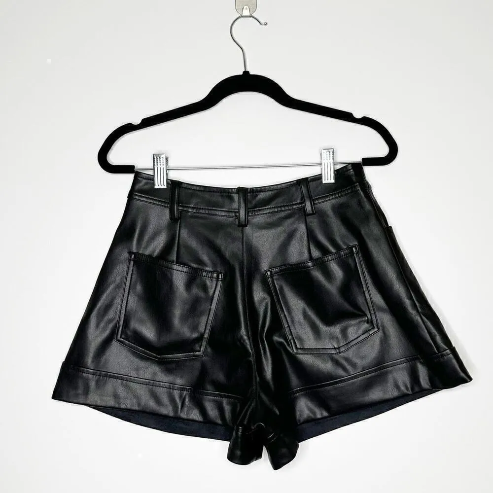 WeWoreWhat Faux Leather Shorts Women's Black Size 24 - Image 4