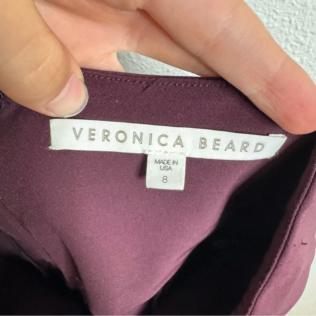 Veronica Beard‎ Burgundy Core Zip Back Scuba Slim Pants Size 8 - Image 5