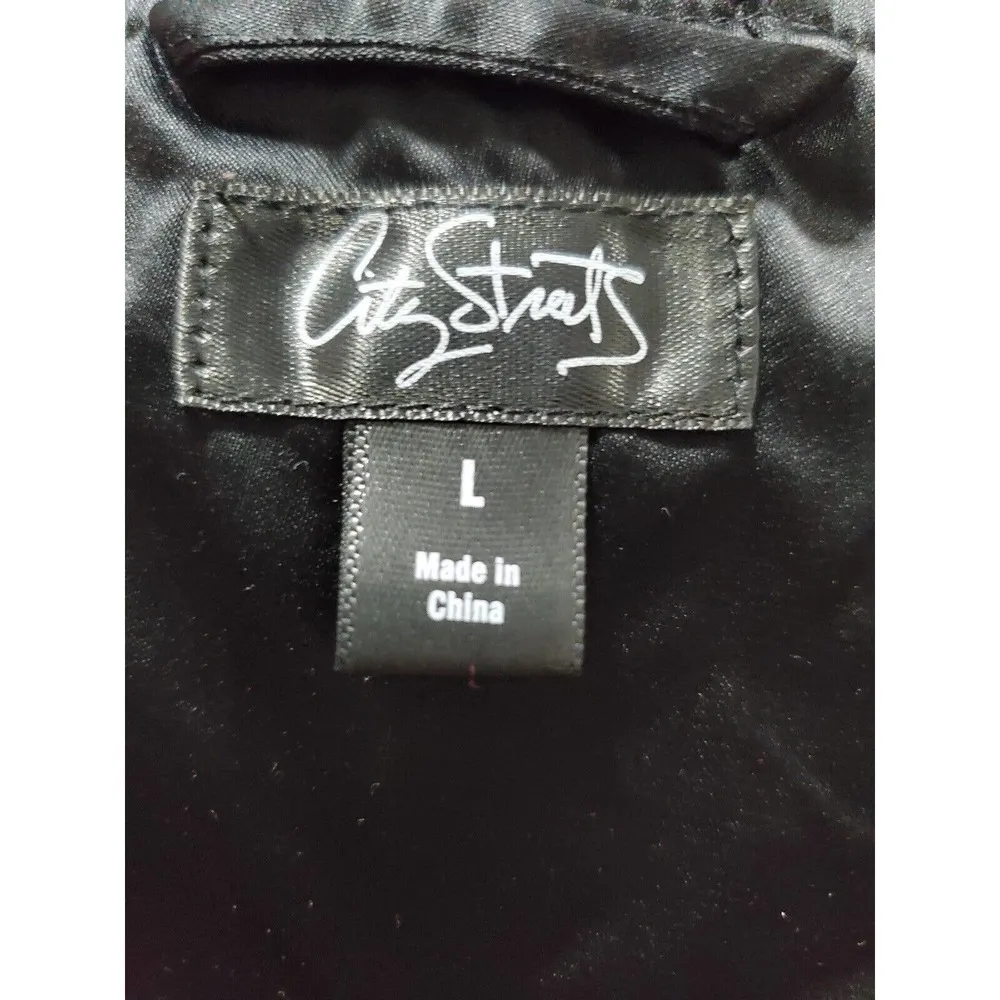 City Streets Women's Black Polyester Long Sleeve Casual Full Zip Front Jacket L - Image 8