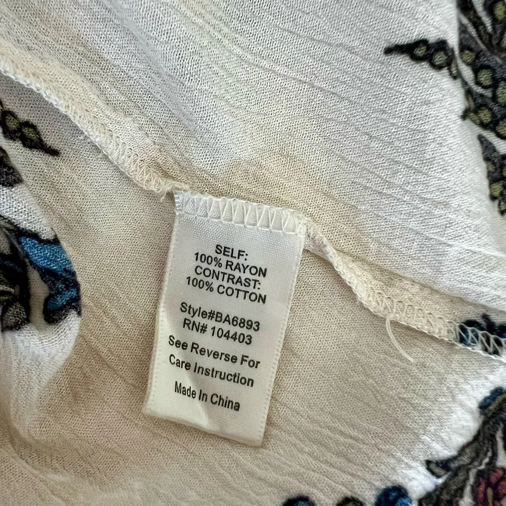 Blu Pepper Beige Floral Embroidered Blouse - Image 6