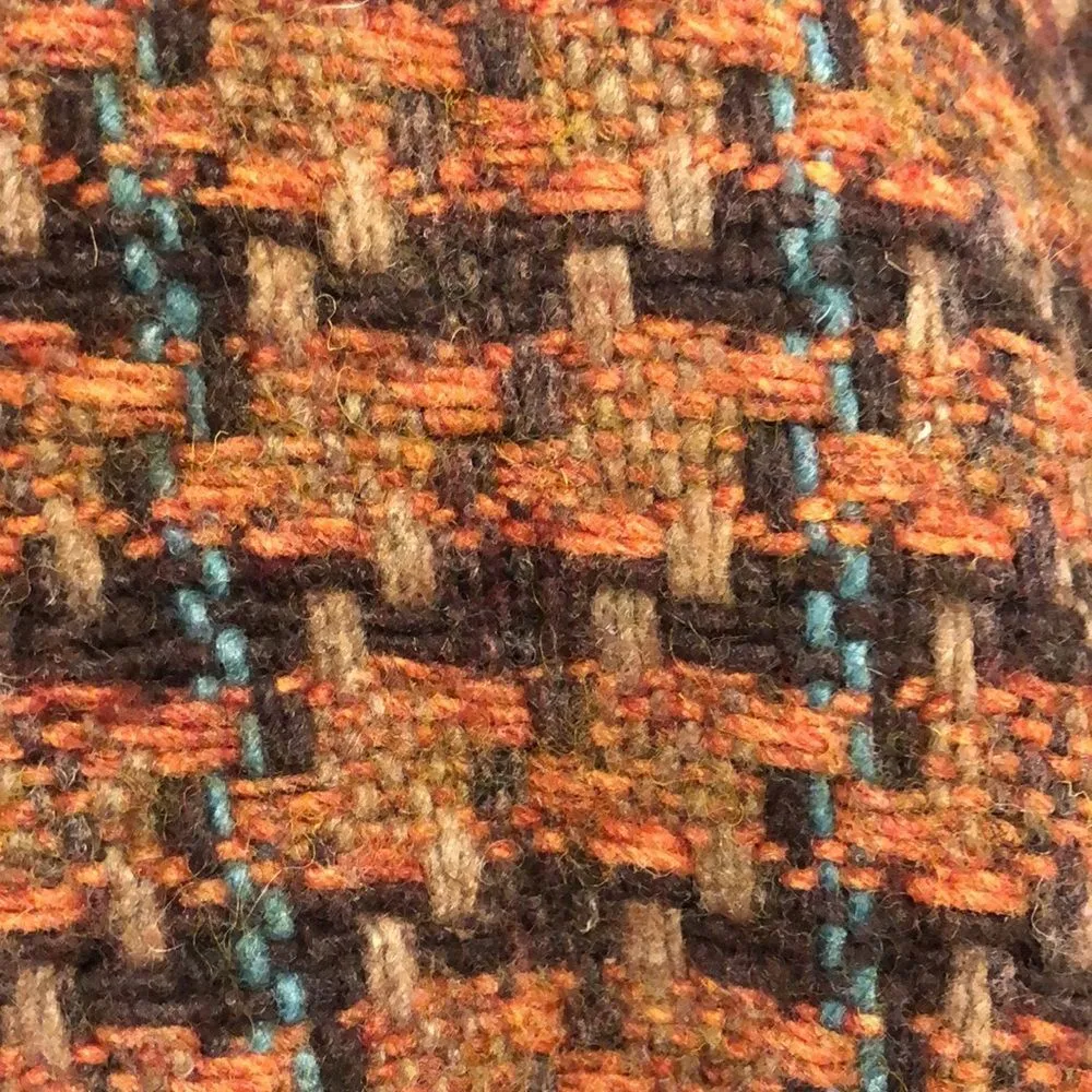 CHADWICKS Burned Orange Tartan Plaid Tweed 3/4 Length Wool Coat Sz 8 - Image 3