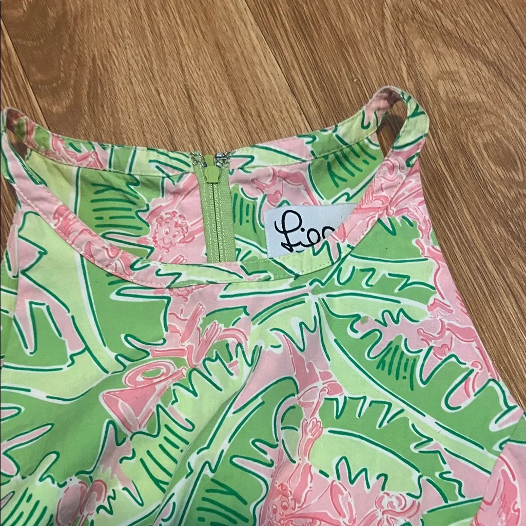 Lilly Pulitzer vintage Vibrant Green and Pink Dress white label excellent cond. - Image 3