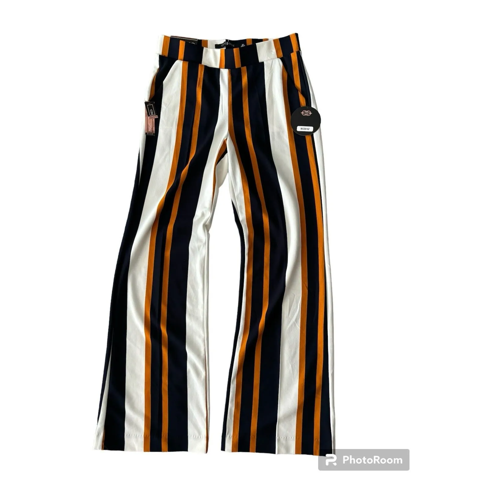 151 One 5 One Women’s High Rise Wide Leg Casual Dress Pants‎ M Orange Size M - Image 3