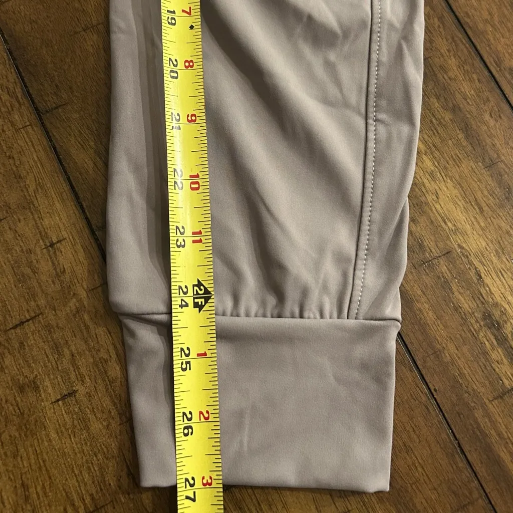 Halara Gray High Waisted Drawstring Pocket Plain Full Length Joggers Large - Image 7