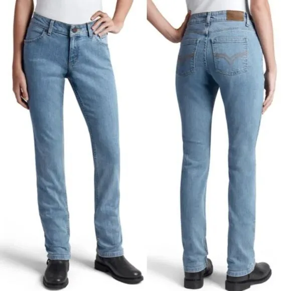 New! Harley Davidson Straight Leg Mid Rise light Blue Jeans Womens, size 32 - Image 2